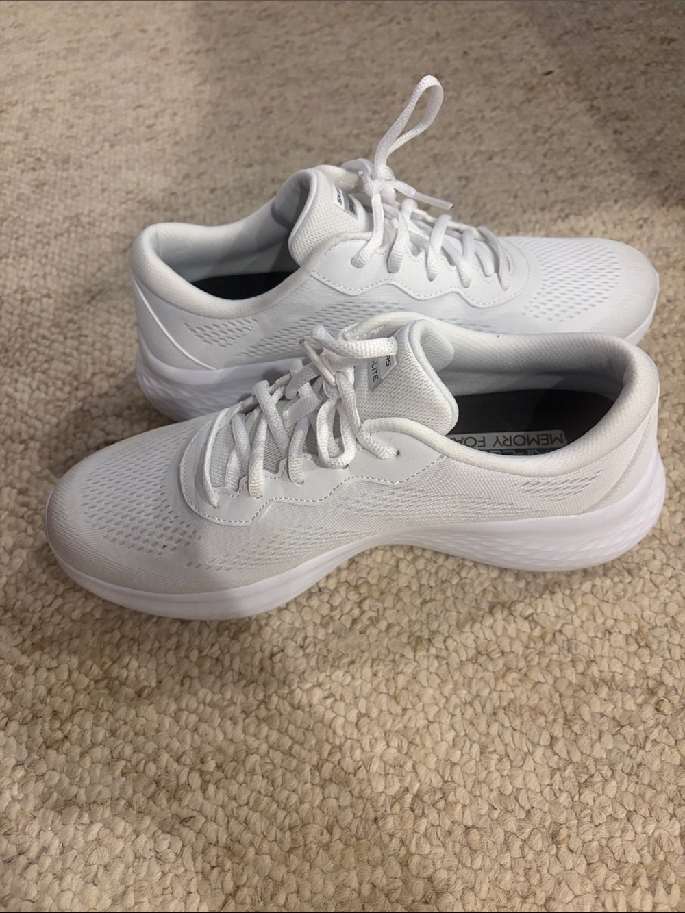 Skechers Women’s White Sneakers with Silver Logo - Picture 9 of 9
